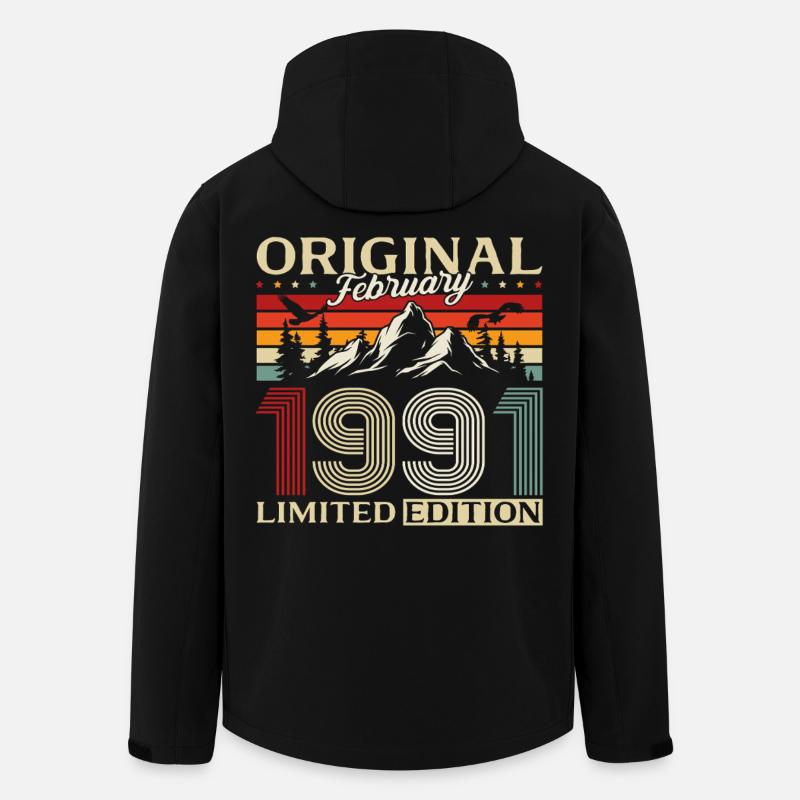 35e anniversaire février 1991 Millésime - Veste softshell homme en polyester recyclé Stanley/Stella - noir