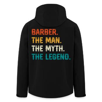Barber Myth Legend Shirt - Men’s Recycled Softshell Jacket by Stanley/Stella - black - Back - AI Model Male 185 light (185cm)