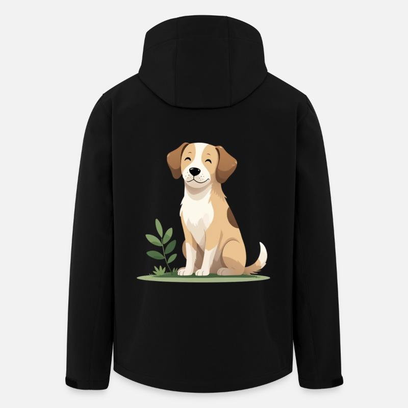 Fröhlicher Welpe im Gras - Recycelte Männer Softshell-Jacke Discoverer von Stanley/Stella - Schwarz