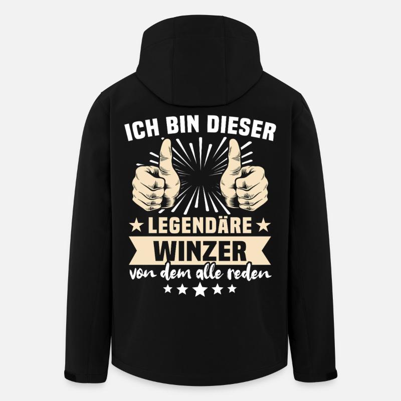 Winzer Sprüche - Recycelte Männer Softshell-Jacke von Stanley/Stella - Schwarz