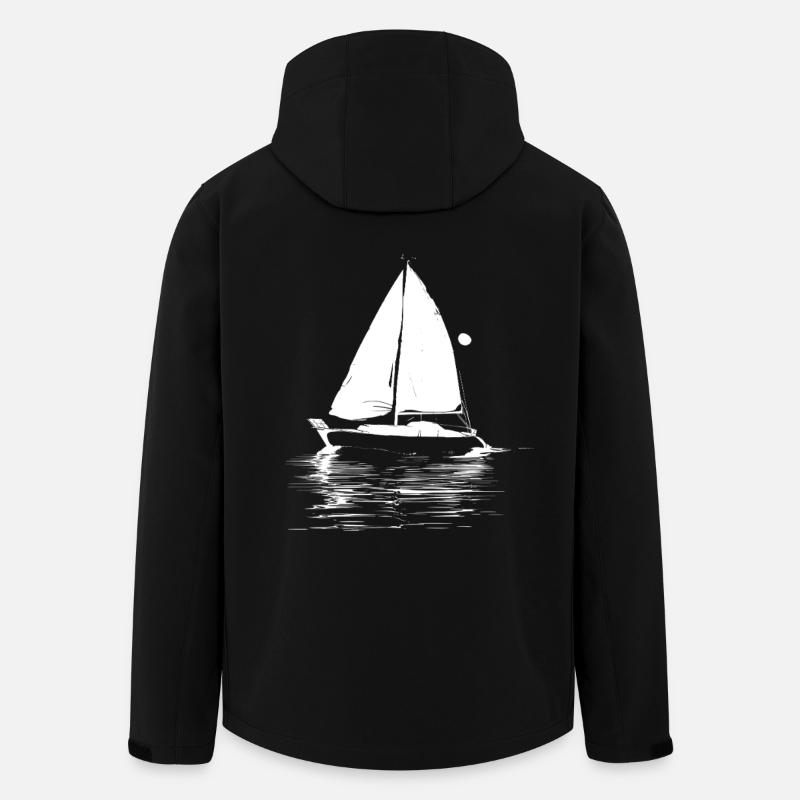 Sailboat Graphics - Men’s Recycled Softshell Jacket by Stanley/Stella - black