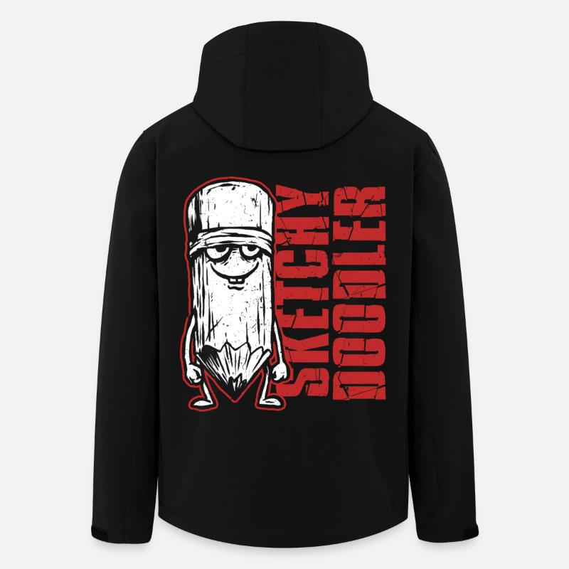 Doodle Doodle Drawing Sketchy Doodler - Men’s Recycled Softshell Jacket by Stanley/Stella - black