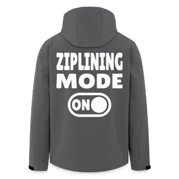 Ziplining Mode ON – Adrenalin an der Zipline - Recycelte Männer Softshell-Jacke von Stanley/Stella - Schwarz - Hinten - AI Model Male 185 light (185cm)