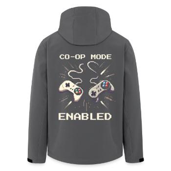 Co-Op Modus aktiv | Teamarbeit Sozialarbeit - Recycelte Männer Softshell-Jacke von Stanley/Stella - Schwarz - Hinten - AI Model Male 185 light (185cm)
