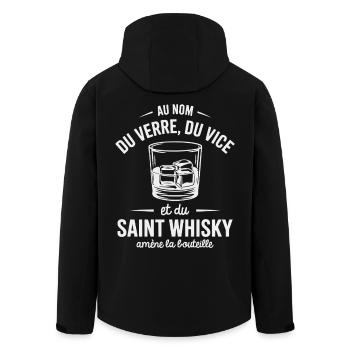 Whisky humour in the name of glass - Men’s Recycled Softshell Jacket by Stanley/Stella - black - Back - AI Model Male 185 light (185cm)