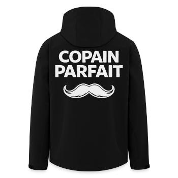 Copain parfait humour cadeau homme moustache - Veste softshell homme en polyester recyclé Stanley/Stella - noir - Dos - AI Model Male 185 light (185cm)