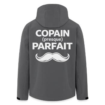 Copain parfait humour cadeau homme moustache - Veste softshell homme en polyester recyclé Stanley/Stella - noir - Dos - AI Model Male 185 light (185cm)