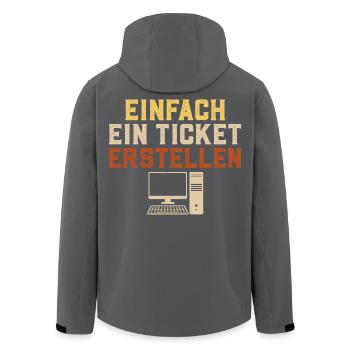 Informatik EINFACH EIN TICKET ERSTELLEN Lustig - Recycelte Männer Softshell-Jacke von Stanley/Stella - Schwarz - Hinten - AI Model Male 185 light (185cm)