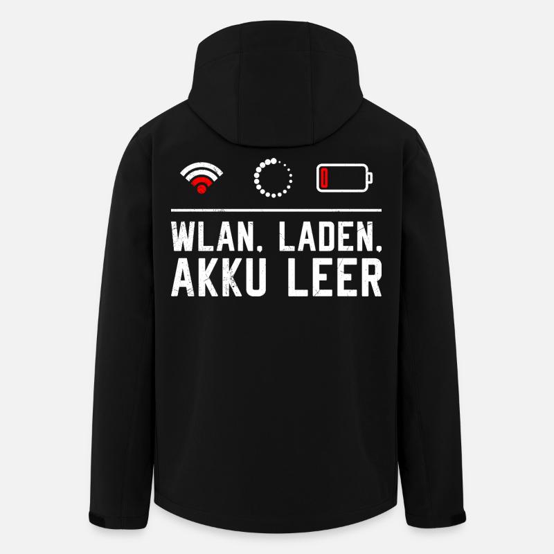 Coder WLAN. LADEN. AKKU LEER LUSTIG - Recycelte Männer Softshell-Jacke von Stanley/Stella - Schwarz