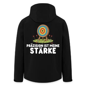 La précision est ma force - Tir à l’arc - Veste softshell homme en polyester recyclé Stanley/Stella - noir - Dos - AI Model Male 185 light (185cm)