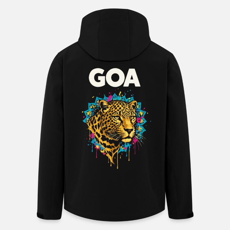 Goa Leopard Mandala - Recycelte Männer Softshell-Jacke von Stanley/Stella - Schwarz