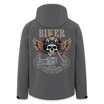 Biker Rules - Since 1994 - Live to Ride - Men’s Recycled Softshell Jacket by Stanley/Stella - anthracite - Back - AI Model Male 185 light (185cm)