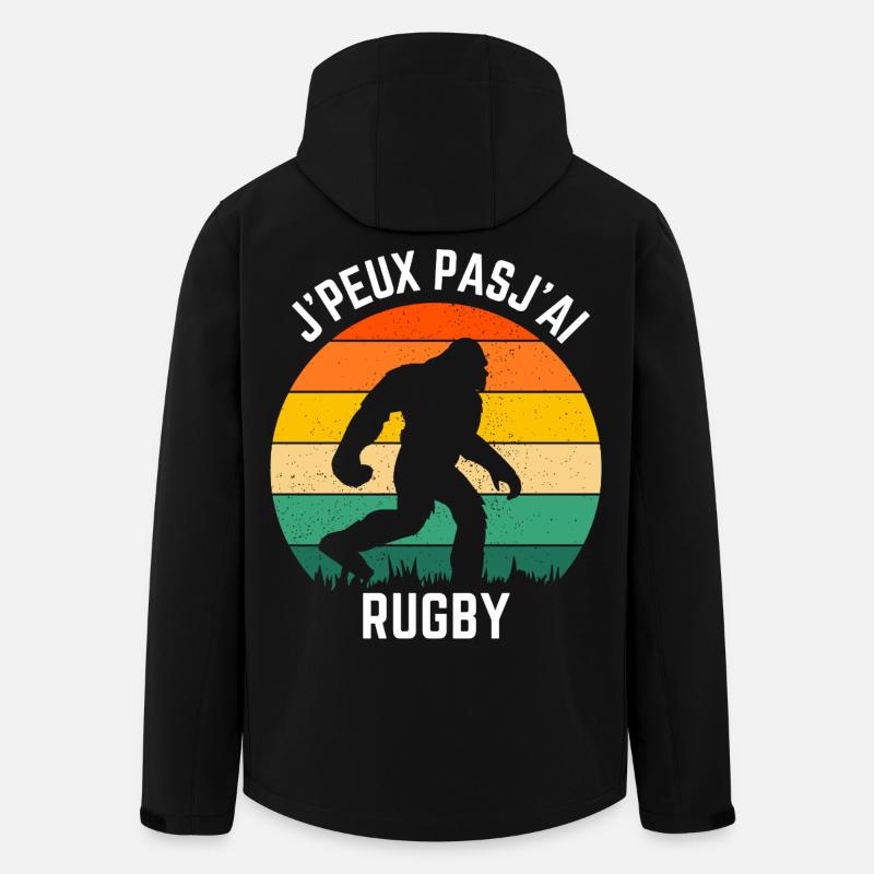 Sasquatch Rugby Retro Sun - Men’s Recycled Softshell Jacket by Stanley/Stella - black