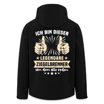 Brick Burner Sayings - Men’s Recycled Softshell Jacket by Stanley/Stella - black - Back - AI Model Male 185 light (185cm)