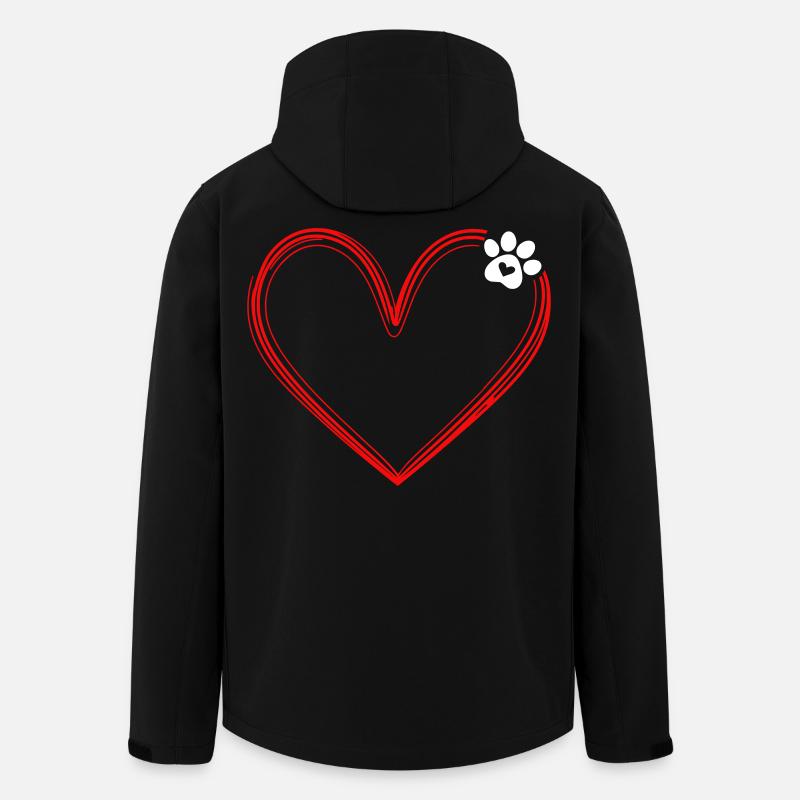 Hundepfote mit Herz - Recycelte Männer Softshell-Jacke von Stanley/Stella - Schwarz