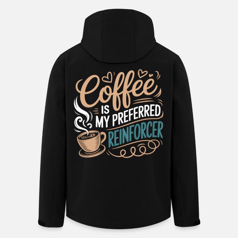 Le café comme renforceur préféré - Veste softshell homme en polyester recyclé Stanley/Stella - noir