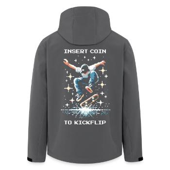 Insérer une pièce pour Kickflip | Trick de patinage - Veste softshell homme en polyester recyclé Stanley/Stella - noir - Dos - AI Model Male 185 light (185cm)