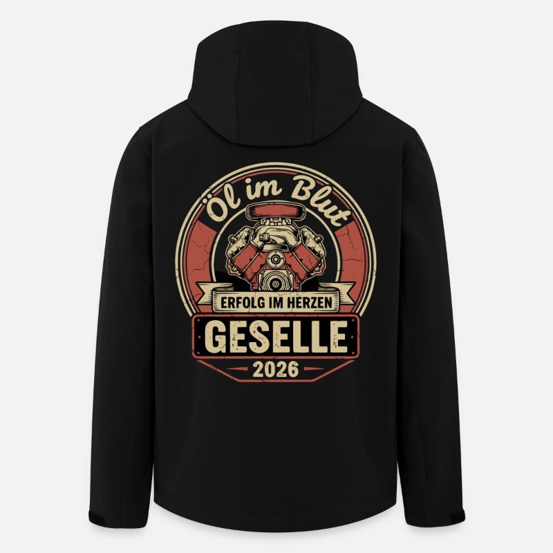 Geselle 2026 Öl im Blut - Recycelte Männer Softshell-Jacke von Stanley/Stella - Schwarz