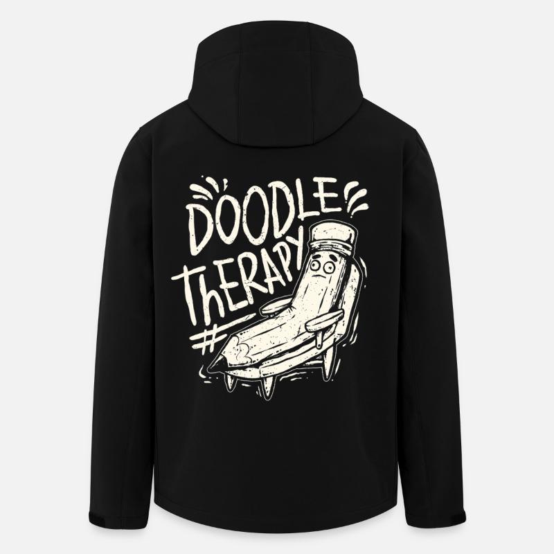 Doodle Doodle Drawing - Men’s Recycled Softshell Jacket by Stanley/Stella - black