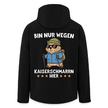 Marmotte de randonnée - Ici uniquement à cause de Kaiserschmarrn - Veste softshell homme en polyester recyclé Stanley/Stella - noir - Dos - AI Model Male 185 light (185cm)