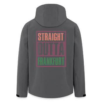 Straight Outta Frankfurt - Men’s Recycled Softshell Jacket by Stanley/Stella - black - Back - AI Model Male 185 light (185cm)
