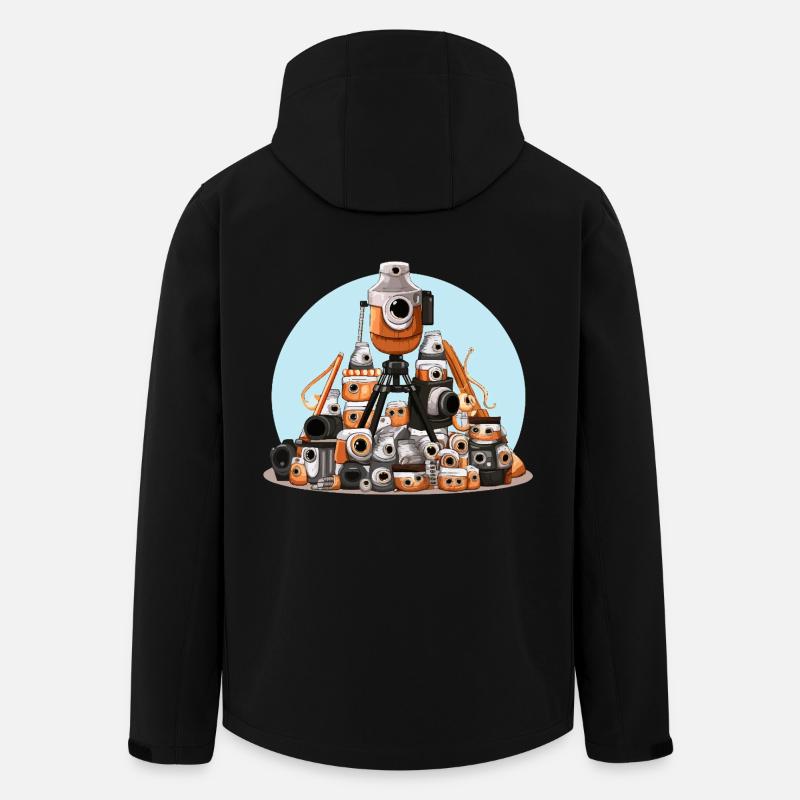 Illustration de piles de caméra - Veste softshell homme en polyester recyclé Stanley/Stella - noir