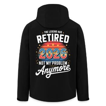 Retired 2026 Funny Retirement Graphic Women Men - Veste softshell homme en polyester recyclé Stanley/Stella - noir - Dos - AI Model Male 185 light (185cm)