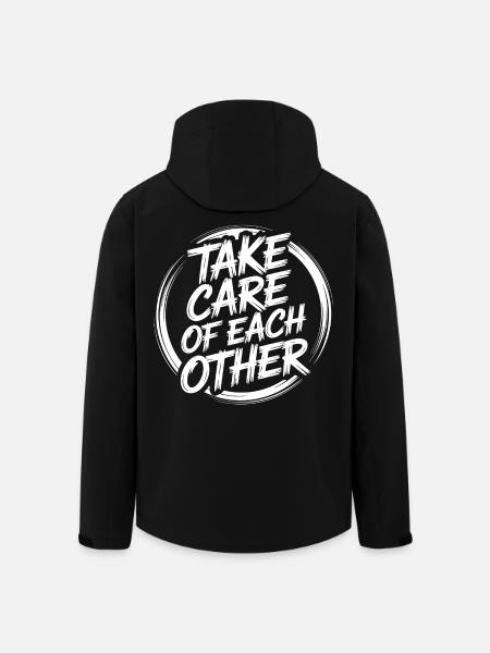 Take care of each other - Men’s Recycled Softshell Jacket by Stanley/Stella - black