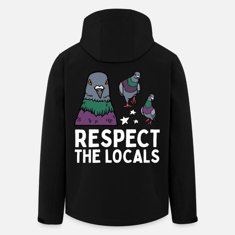 Respect the Locals Pigeons Coo - Men’s Recycled Softshell Jacket by Stanley/Stella - black