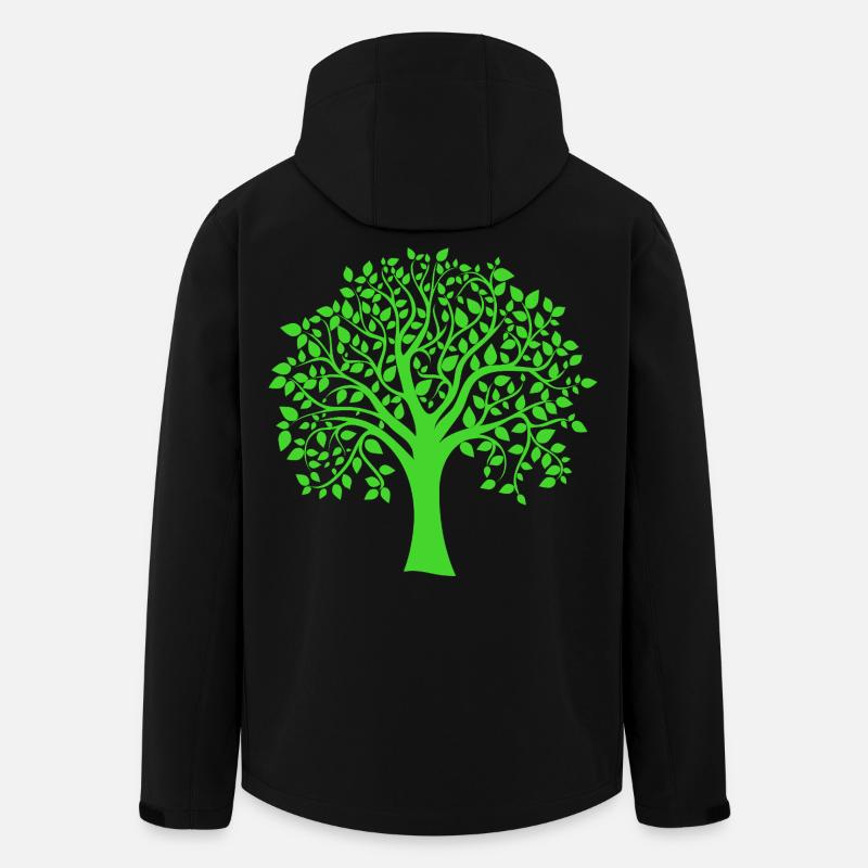 Icon Green Jumbo Tree Print Silhouette - Men’s Recycled Softshell Jacket by Stanley/Stella - black