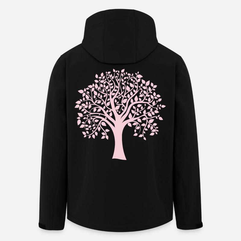 Silhouette icône Arbre Jumbo rose imprimé - Veste softshell homme en polyester recyclé Stanley/Stella - noir