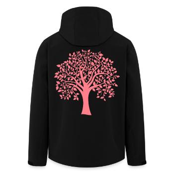 Silhouette icône d’arbre jumbo rouge imprimé - Veste softshell homme en polyester recyclé Stanley/Stella - noir - Dos - AI Model Male 185 light (185cm)