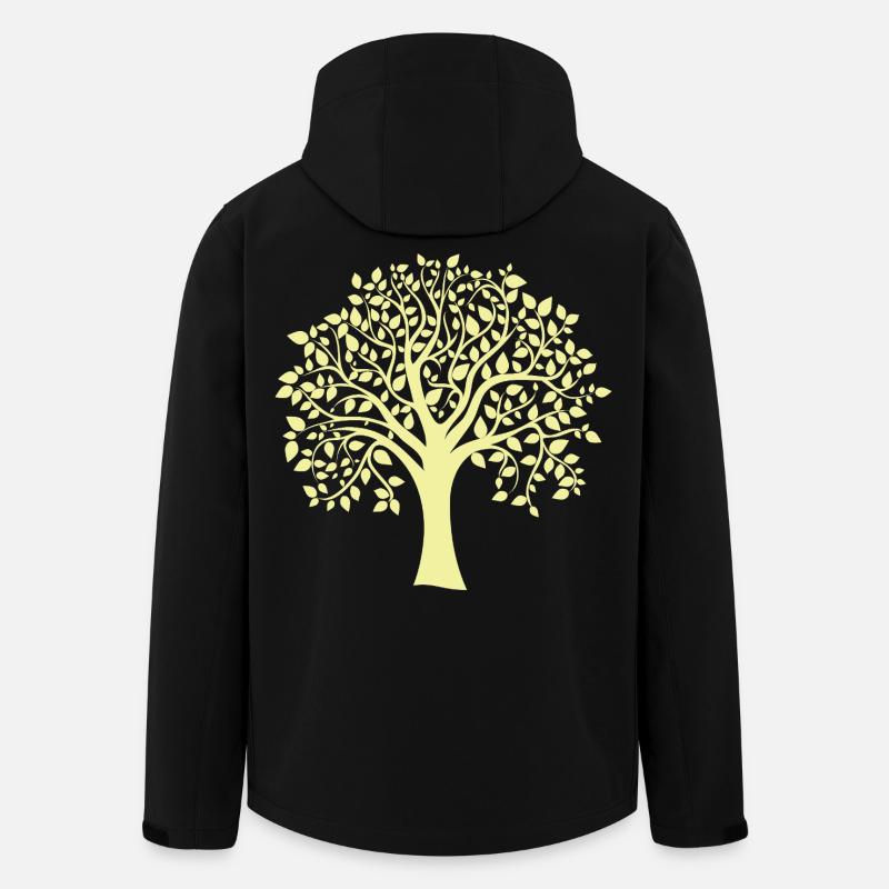 Icon Gelber Jumbo-Baum-Print-Silhouette - Recycelte Männer Softshell-Jacke von Stanley/Stella - Schwarz