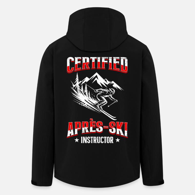 Ski INSTRUCTEUR CERTIFIÉ APRÈS-SKI FUNNY - Veste softshell homme en polyester recyclé Stanley/Stella - noir