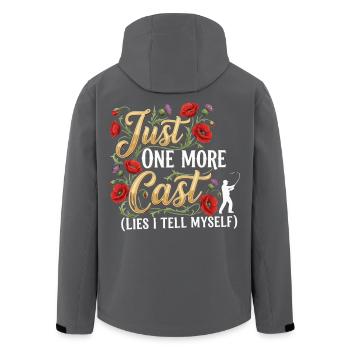 Just One More Cast Lies I Tell Myself Angeln - Recycelte Männer Softshell-Jacke von Stanley/Stella - Anthrazit - Hinten - AI Model Male 185 light (185cm)