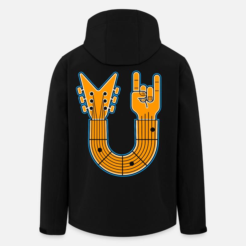 U-Shape Guitar & Rock Hand - Men’s Recycled Softshell Jacket by Stanley/Stella - black