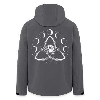 Triquetra & Mondphasen - Spirituelles Symbol - Recycelte Männer Softshell-Jacke von Stanley/Stella - Anthrazit - Hinten - AI Model Male 185 light (185cm)