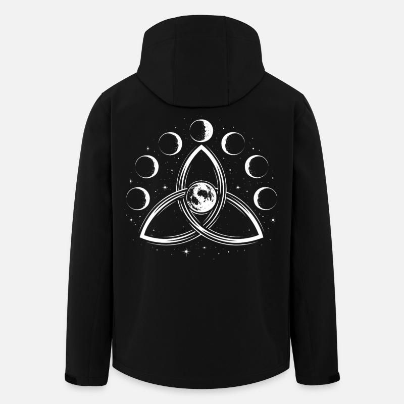 Triquetra & Mondphasen - Spirituelles Symbol - Recycelte Männer Softshell-Jacke von Stanley/Stella - Schwarz