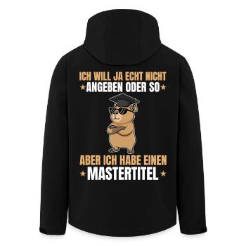 Master's exam passed Capybara with master's degree - Men’s Recycled Softshell Jacket by Stanley/Stella - black - Back - AI Model Male 185 light (185cm)