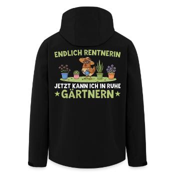 Rentnerin Jetzt kann ich in Ruhe Gärtnern - Recycelte Männer Softshell-Jacke von Stanley/Stella - Schwarz - Hinten - AI Model Male 185 light (185cm)