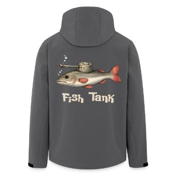 Fish Tank – Lustiges Fisch-Wortspiel - Recycelte Männer Softshell-Jacke von Stanley/Stella - Schwarz - Hinten - AI Model Male 185 light (185cm)