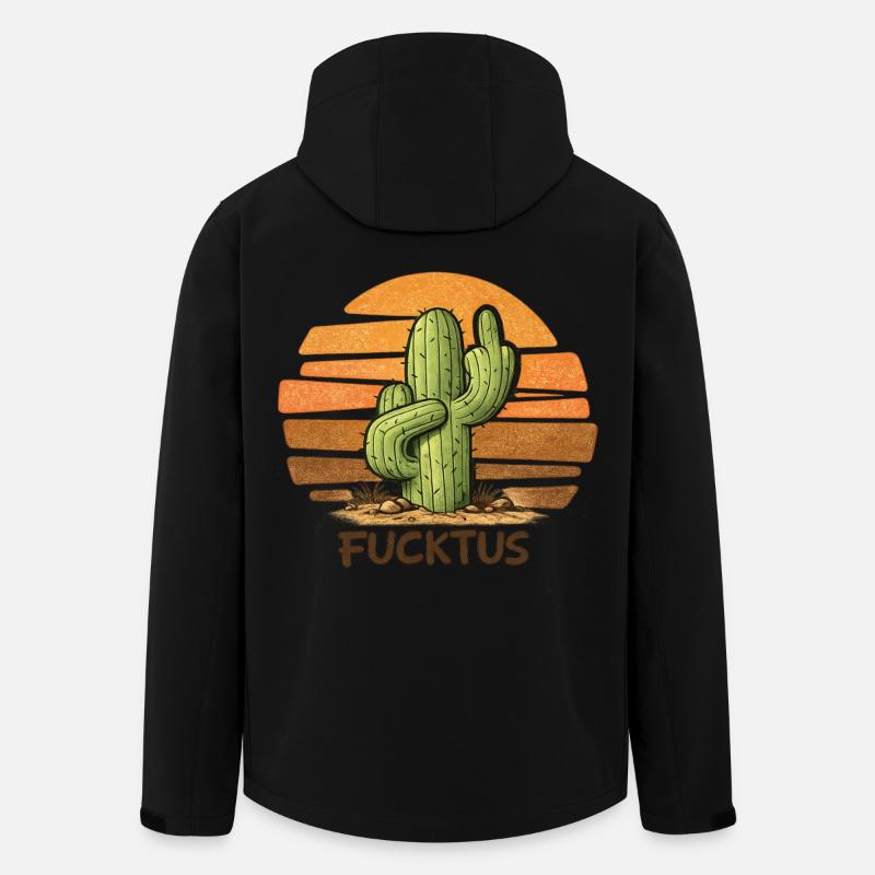 Fucktus – Cactus with middle finger - Men’s Recycled Softshell Jacket by Stanley/Stella - black