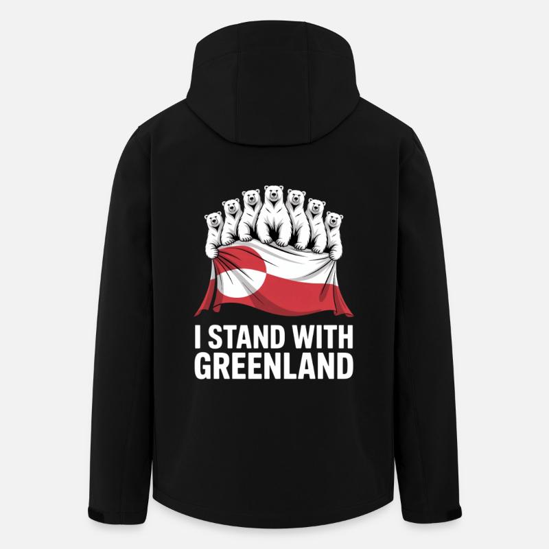 I stand with Greenland Make america go away - Recycelte Männer Softshell-Jacke von Stanley/Stella - Schwarz
