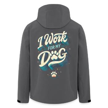 Je travaille pour mon chien et mon propriétaire - Veste softshell homme en polyester recyclé Stanley/Stella - noir - Dos - AI Model Male 185 light (185cm)