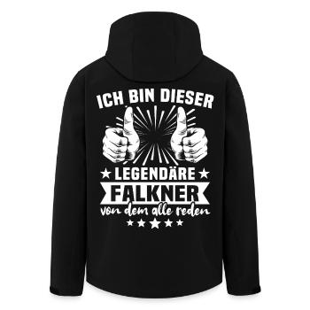 Légende du Fauconnier - Veste softshell homme en polyester recyclé Stanley/Stella - noir - Dos - AI Model Male 185 light (185cm)