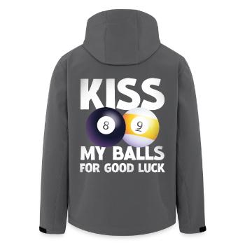 Billiard Humor: Lucky Balls Duo - Men’s Recycled Softshell Jacket by Stanley/Stella - anthracite - Back - AI Model Male 185 light (185cm)