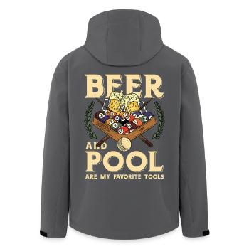 Bière et piscine – outils favoris - Veste softshell homme en polyester recyclé Stanley/Stella - charbon - Dos - AI Model Male 185 light (185cm)
