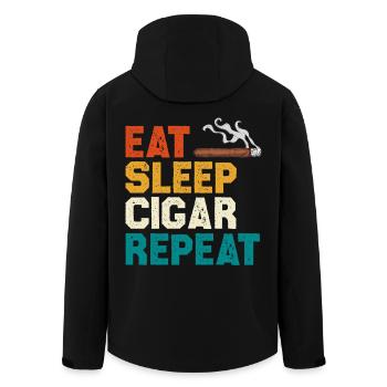 Eat Sleep Cigar Repeat Tea - Men’s Recycled Softshell Jacket by Stanley/Stella - black - Back - AI Model Male 185 light (185cm)