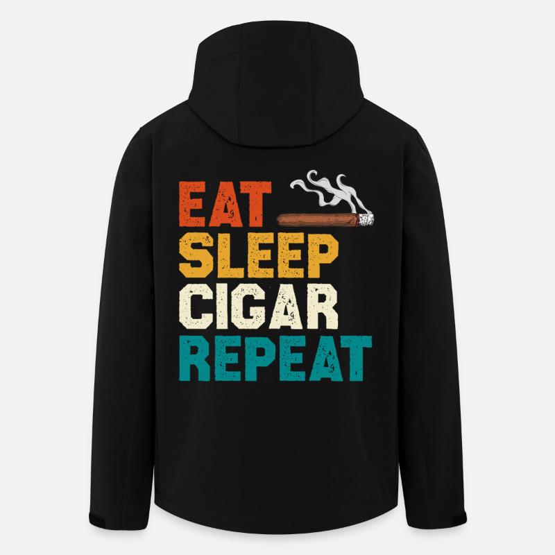 Eat Sleep Cigar Repeat Tee - Recycelte Männer Softshell-Jacke von Stanley/Stella - Schwarz