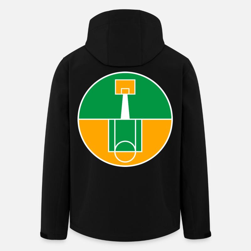 Rundes Basketballfeld-Emblem - Recycelte Männer Softshell-Jacke von Stanley/Stella - Schwarz